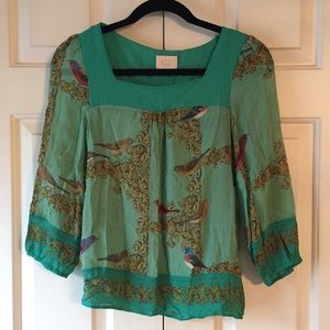 Gorgeous blouse with bird design